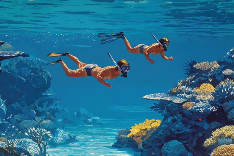 Avoid steep drop offs when swimming or snorkelling.